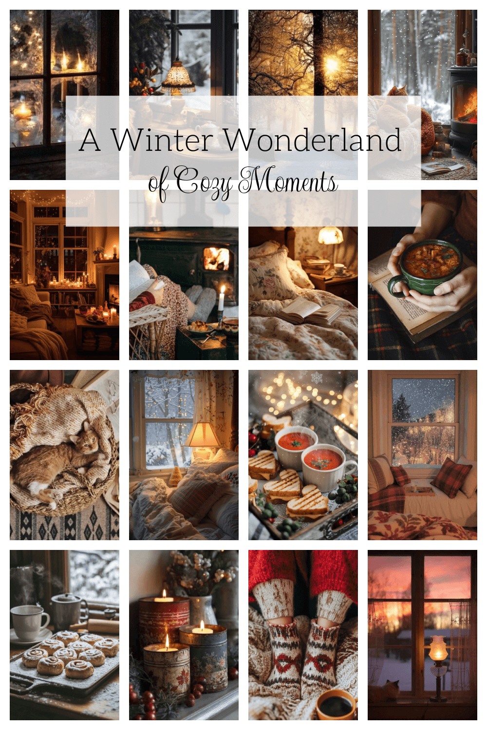 A winter wonderland of cozy moments graphic.