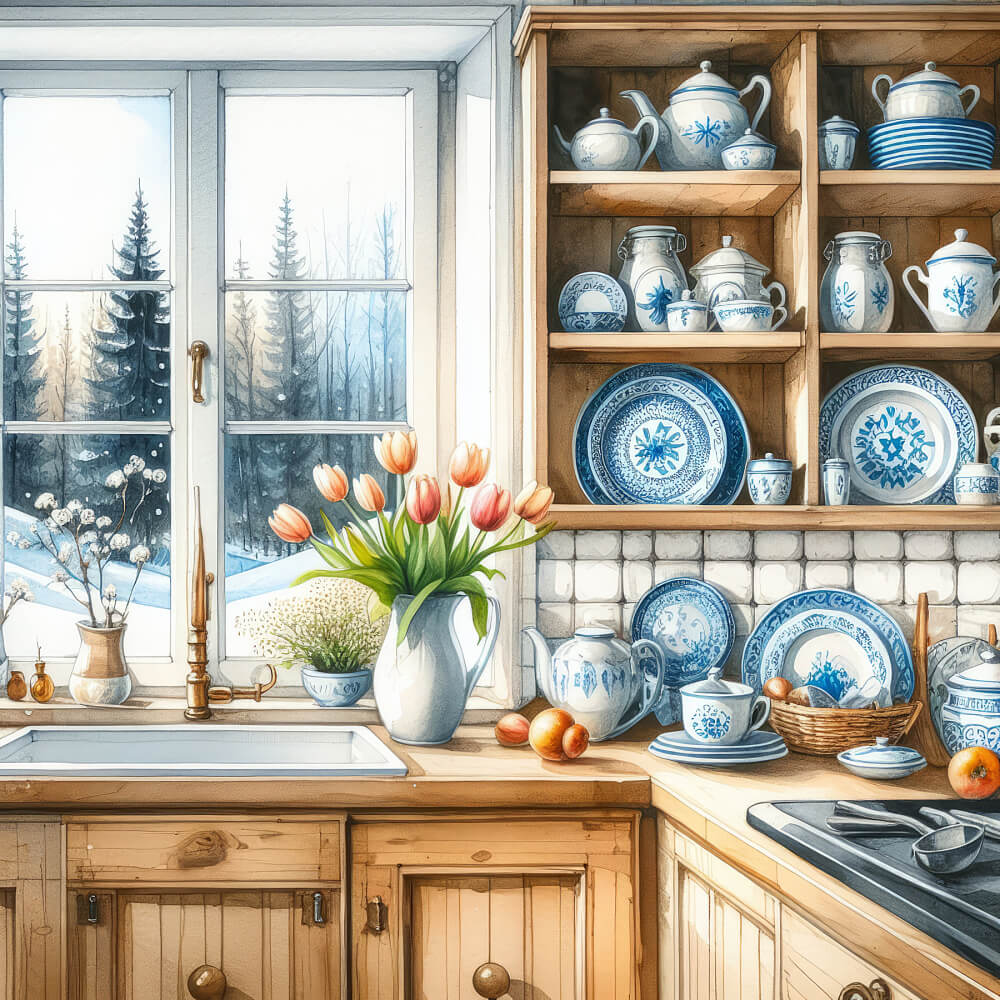 Cooking or baking while it's snowing outside.