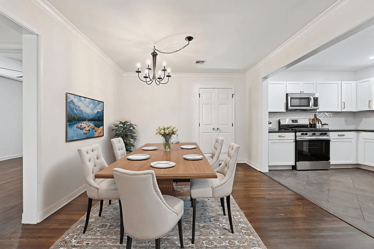 The Renovated Rental House is Finished. Kendra had the wall knocked out between the kitchen and dining room.