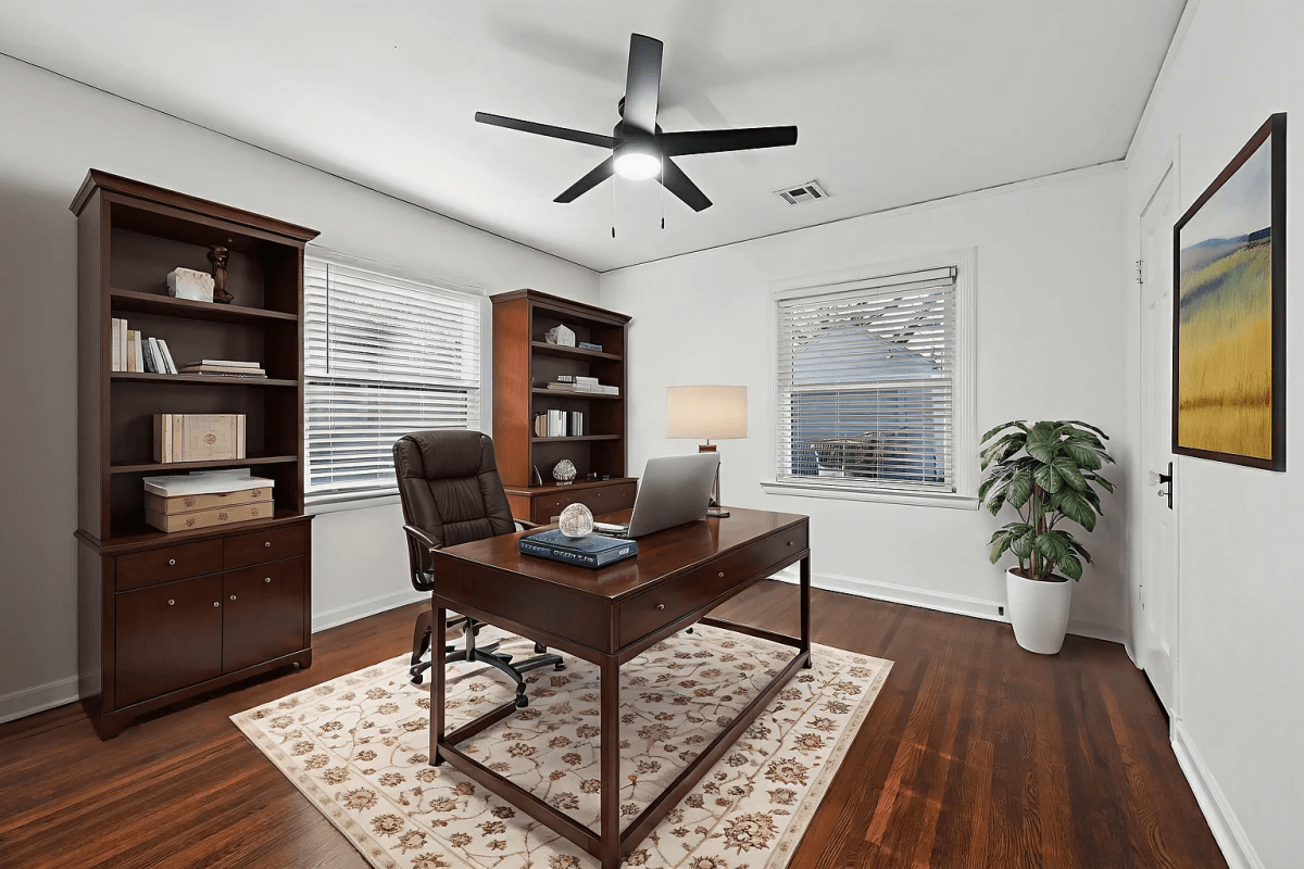 The Renovated Rental House is Finished. The tenant can use this room as an office or a second bedroom.