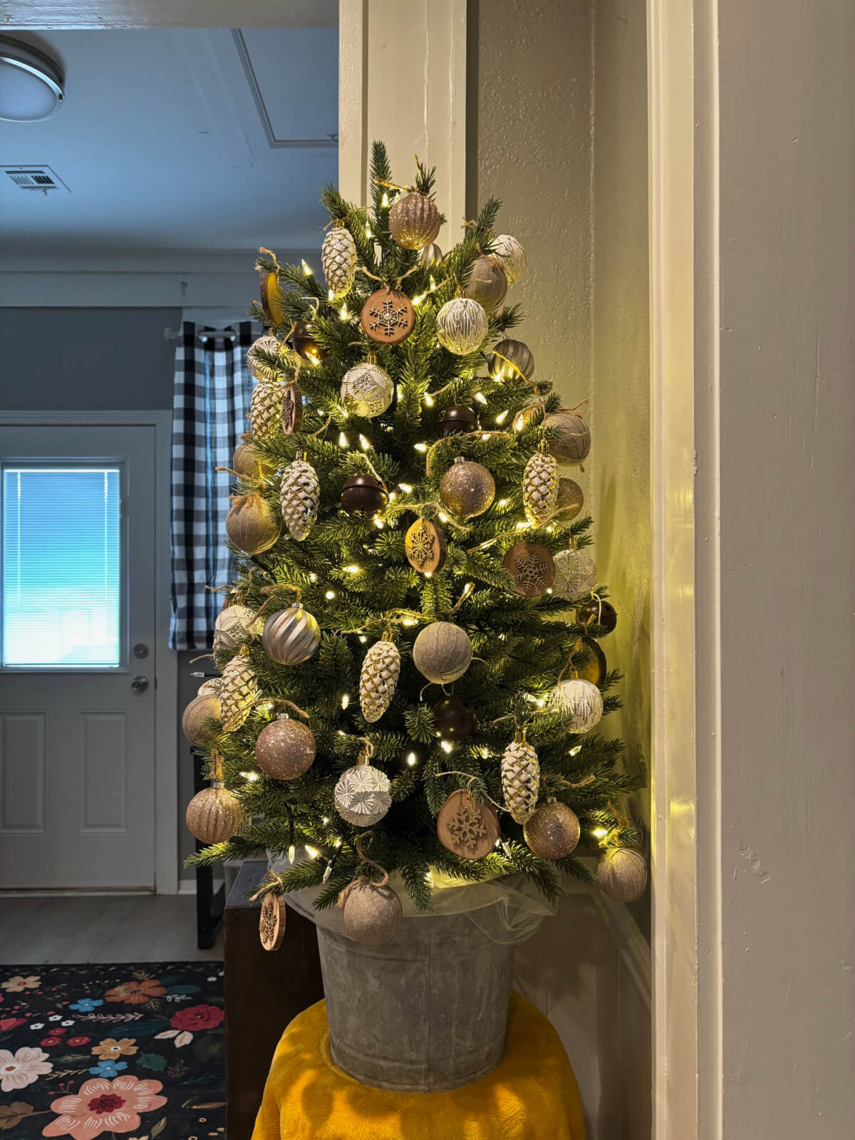 A corner now decorated for winter months.