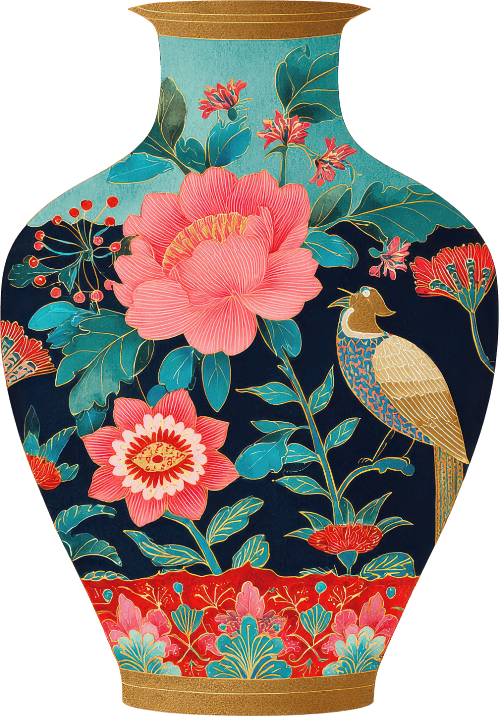 This pretty vase is considered Art Nouveau Style Graphics.