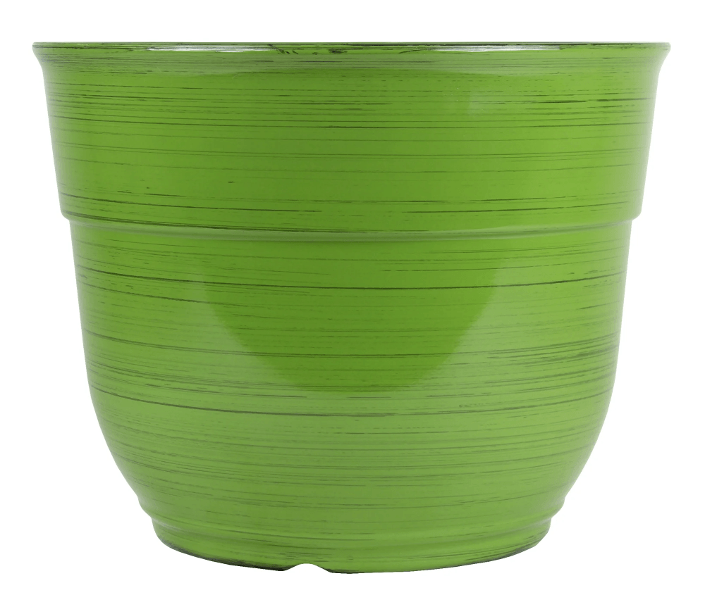 Green pots I ordered from Walmart.
