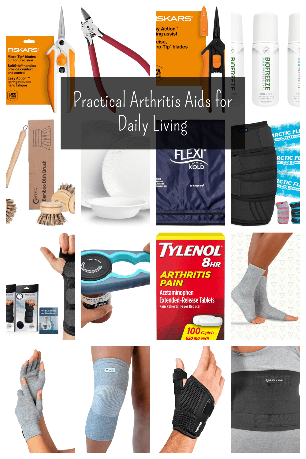 Practical arthritis aids for daily living collage.