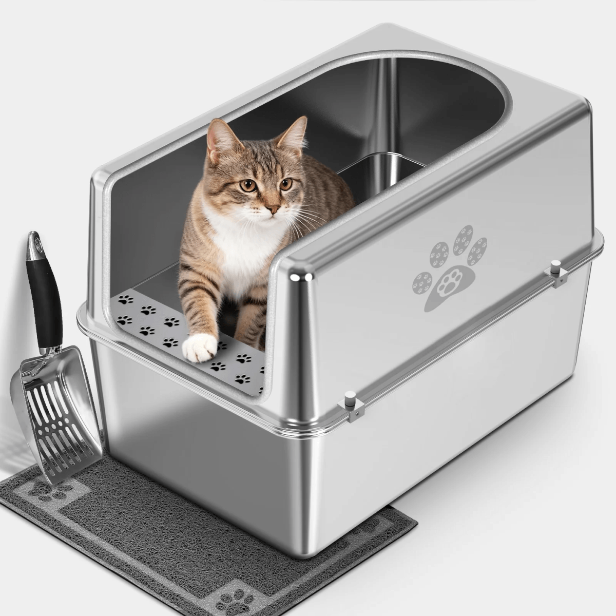 New stainless steel cat litter boxes from Walmart.com.
