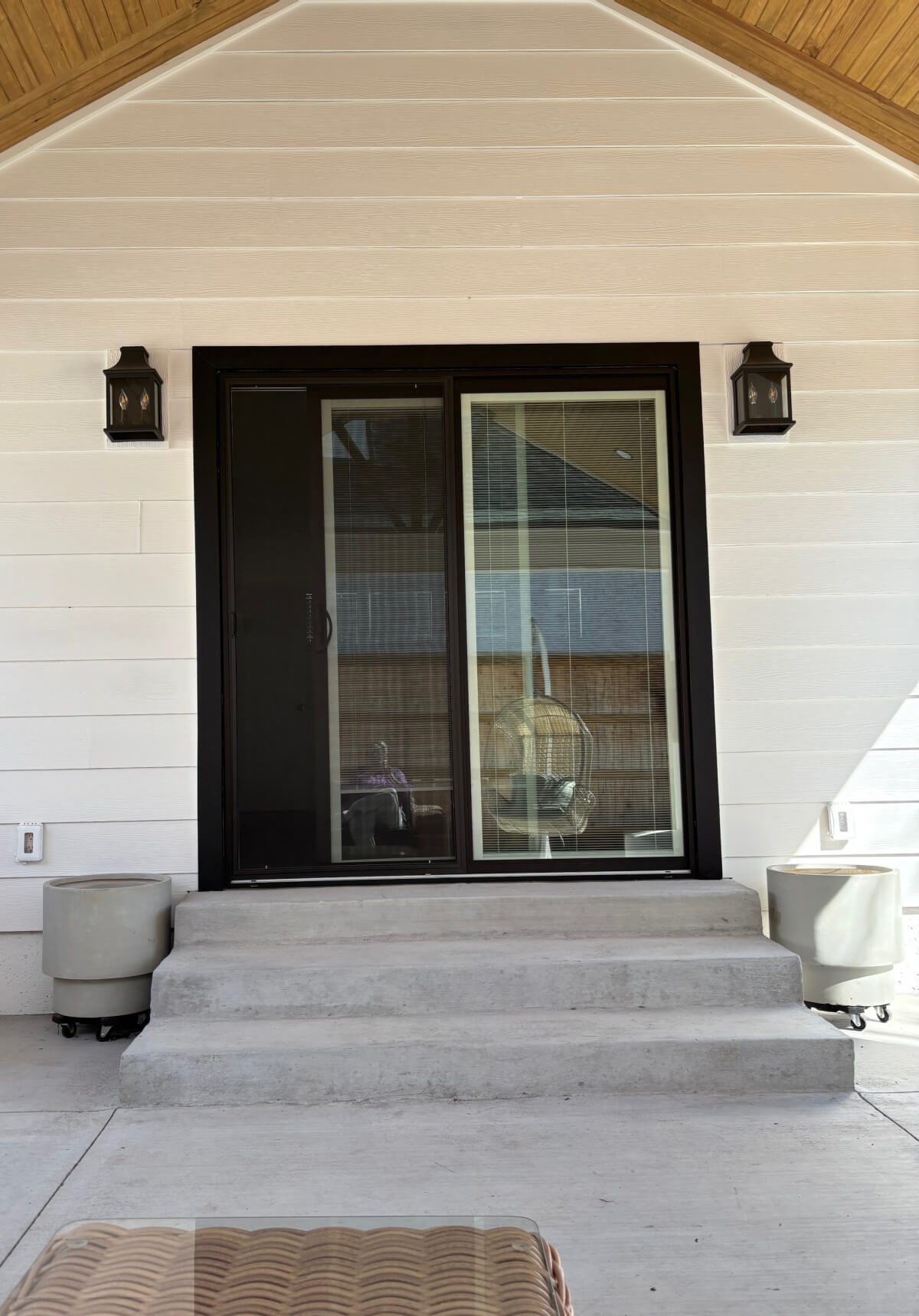 The new patio doors off Kendra's bedroom.