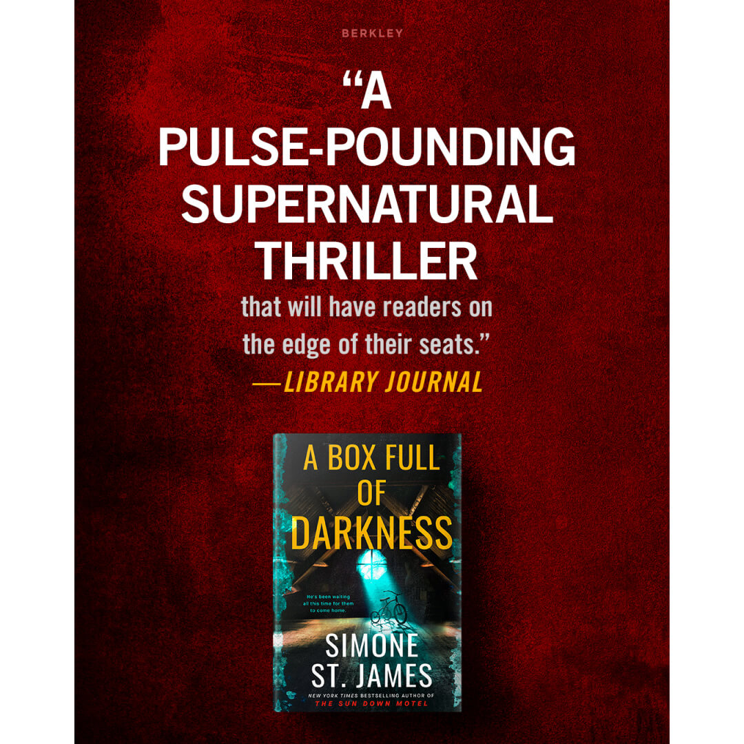 Facebook shout out about the novel A Box Full of Darkness, by Simone St. James.