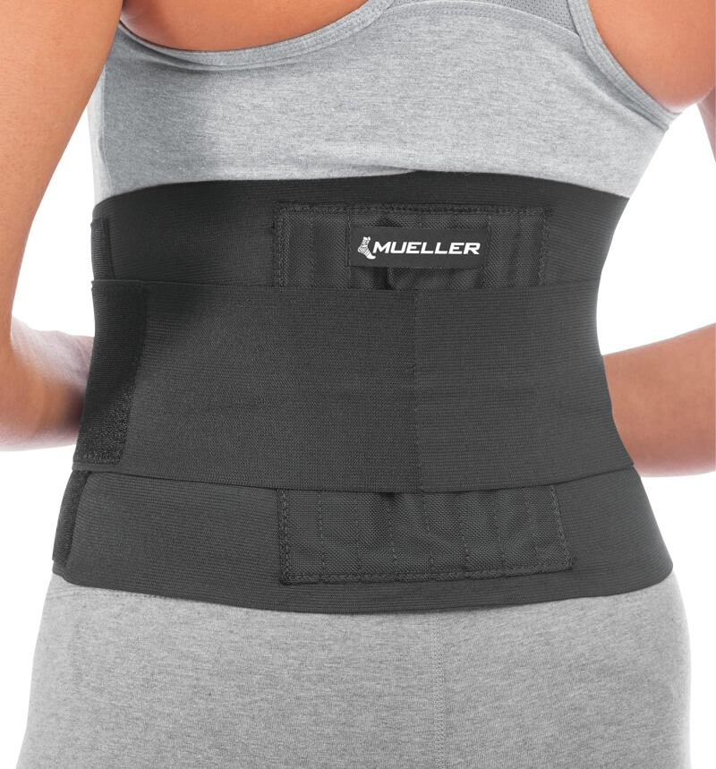 Mueller back brace with Velcro.