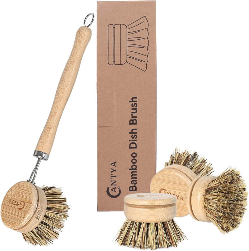 Another practical arthritis aid for daily living is this bamboo dish brush to clean dishes.