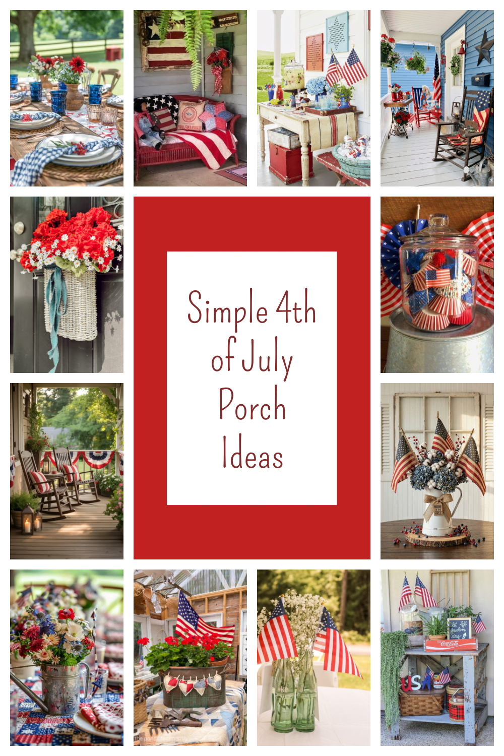 Simple 4th of July porch ideas graphic.