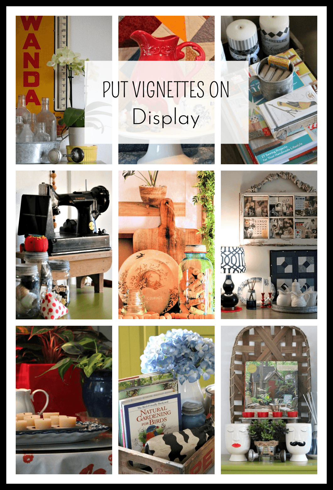 Put decorative vignettes on display graphic.