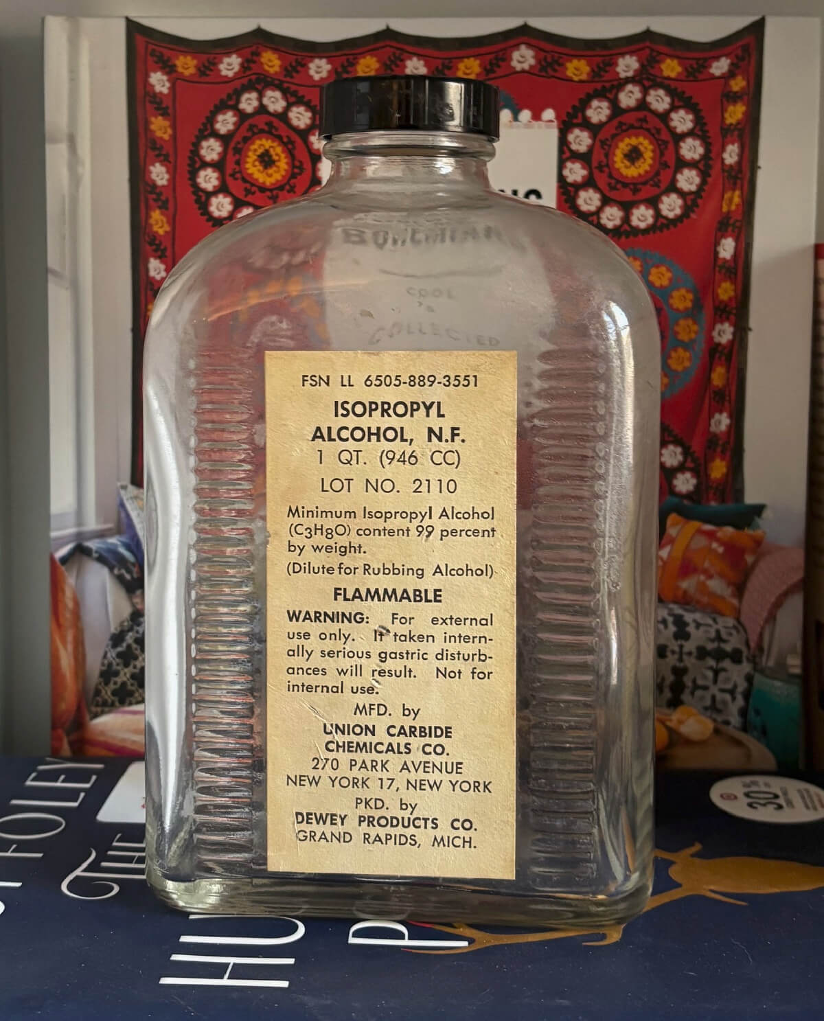 An old isopropyl alcohol bottle.