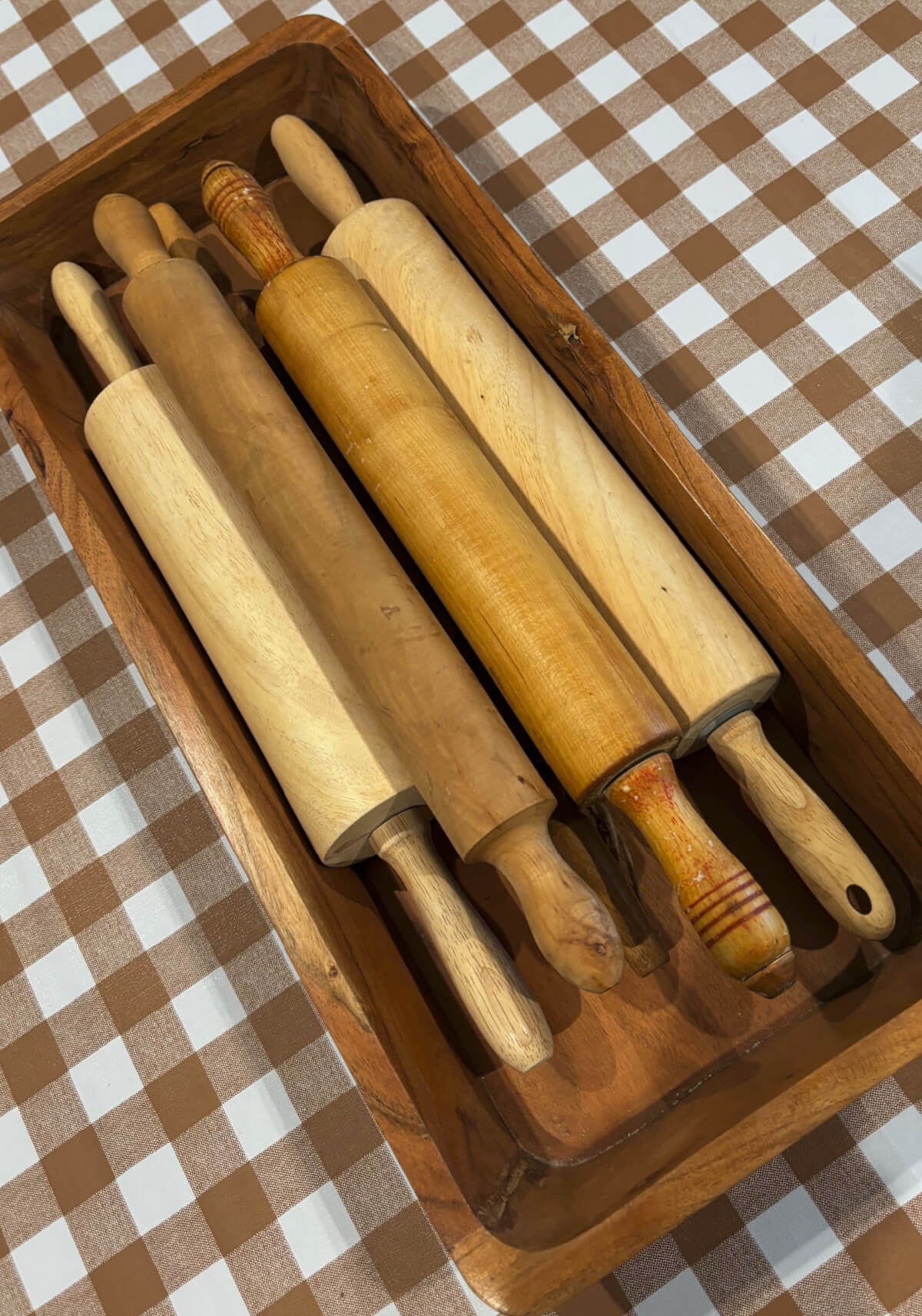 A narrow rolling pin was one of my finds from the hoarder house.