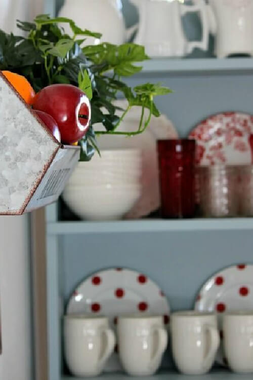 Checks, polka-dots, & striped dishes look great lined up in a cupboard.