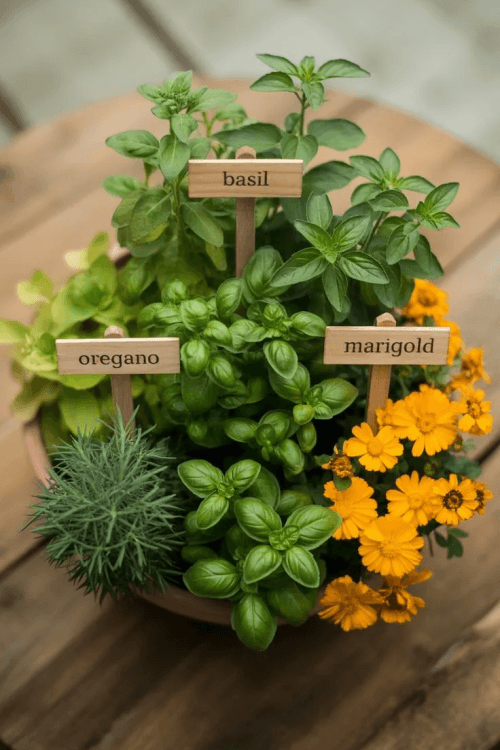 Companion planting is a fun & practical way to have an herb garden.