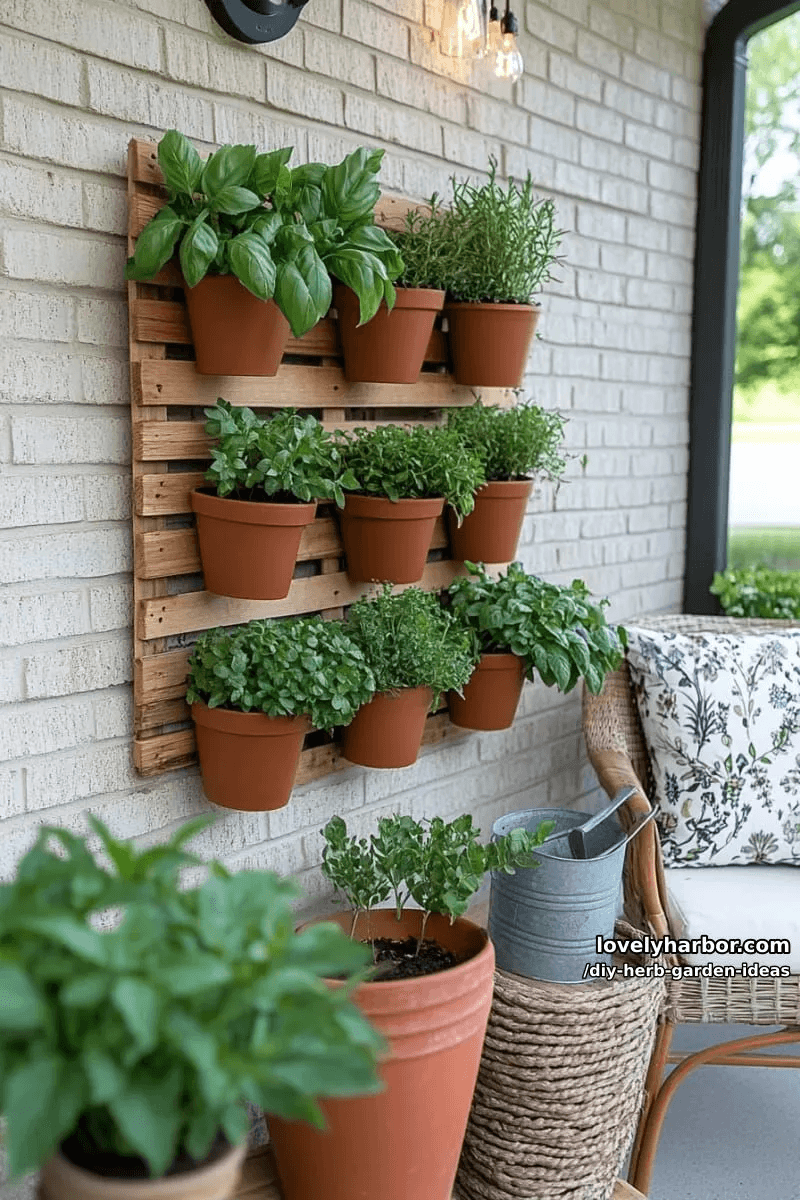 Vertical garden on a patio or porch.