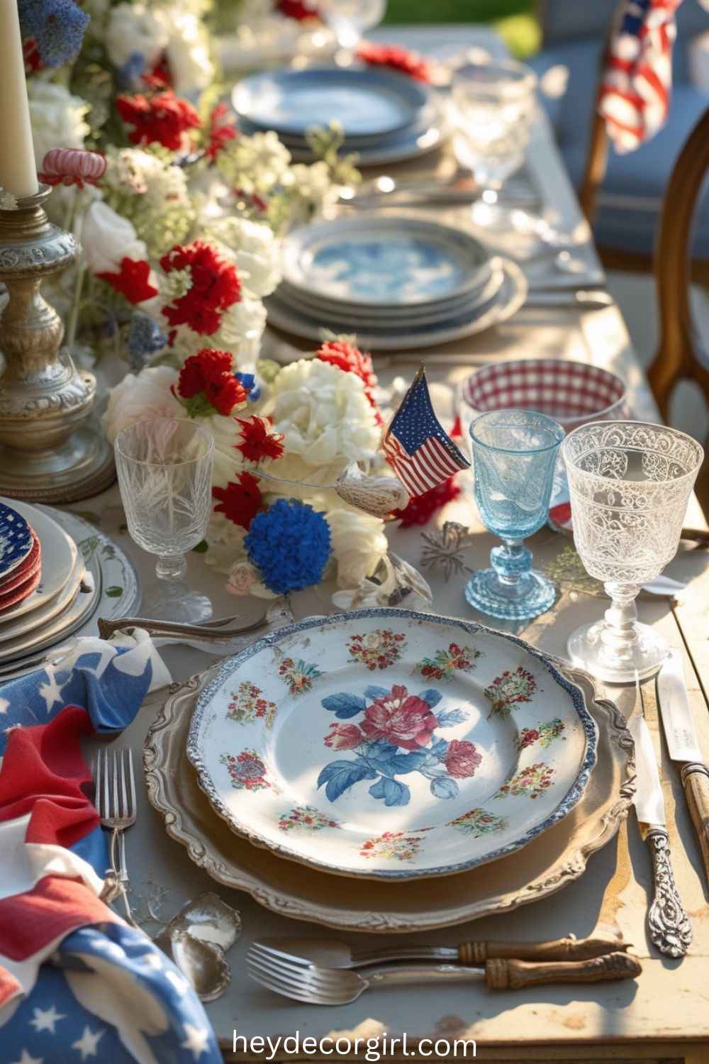 A table setting outdoors.