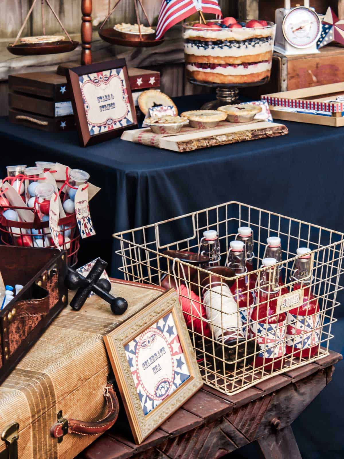 Simple 4th of July porch ideas might include the traditional red, white, and blue.