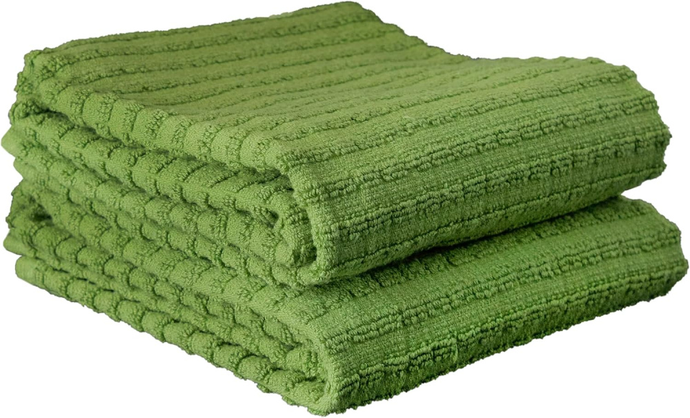 Green dish towels.