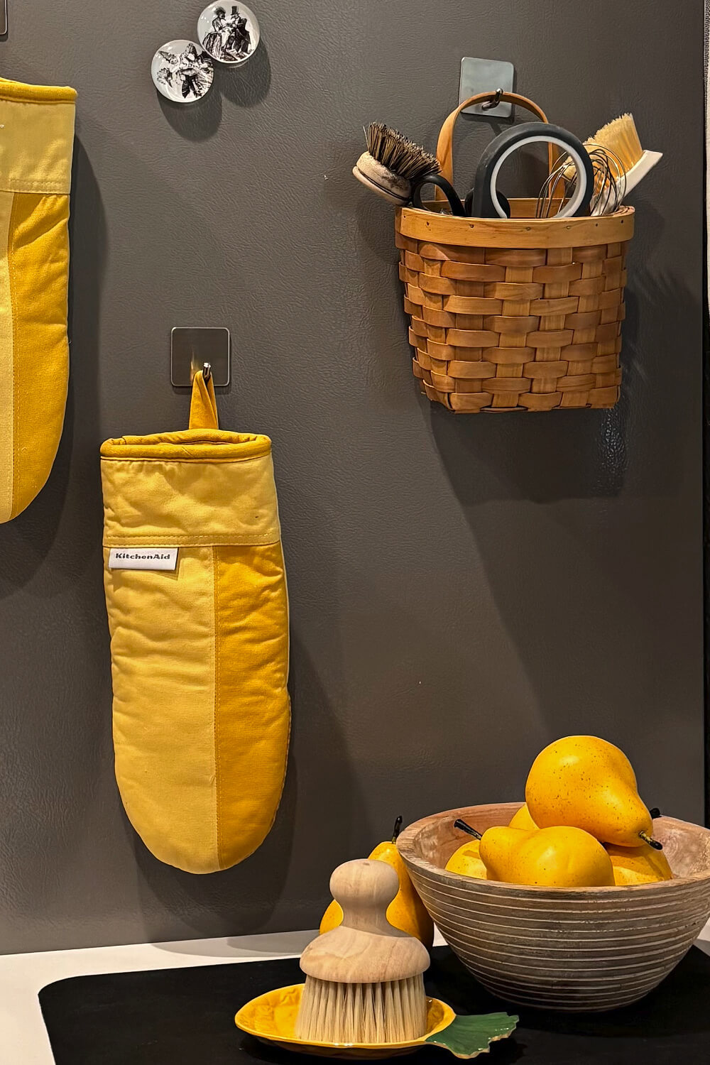 I ordered these Kitchenaid oven mitts, a cheap way to add yellow and something I will use often.