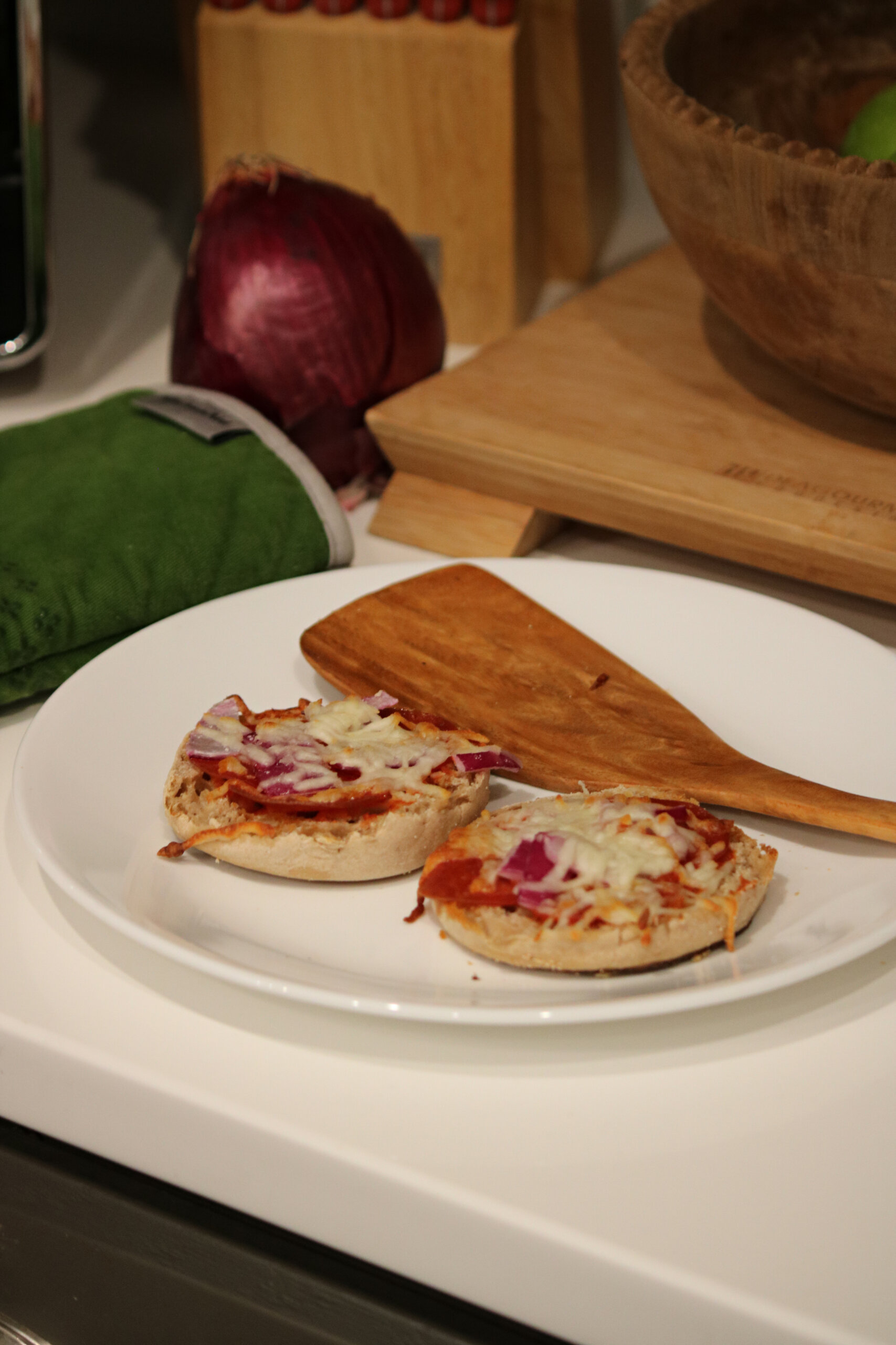 English muffin pizza.