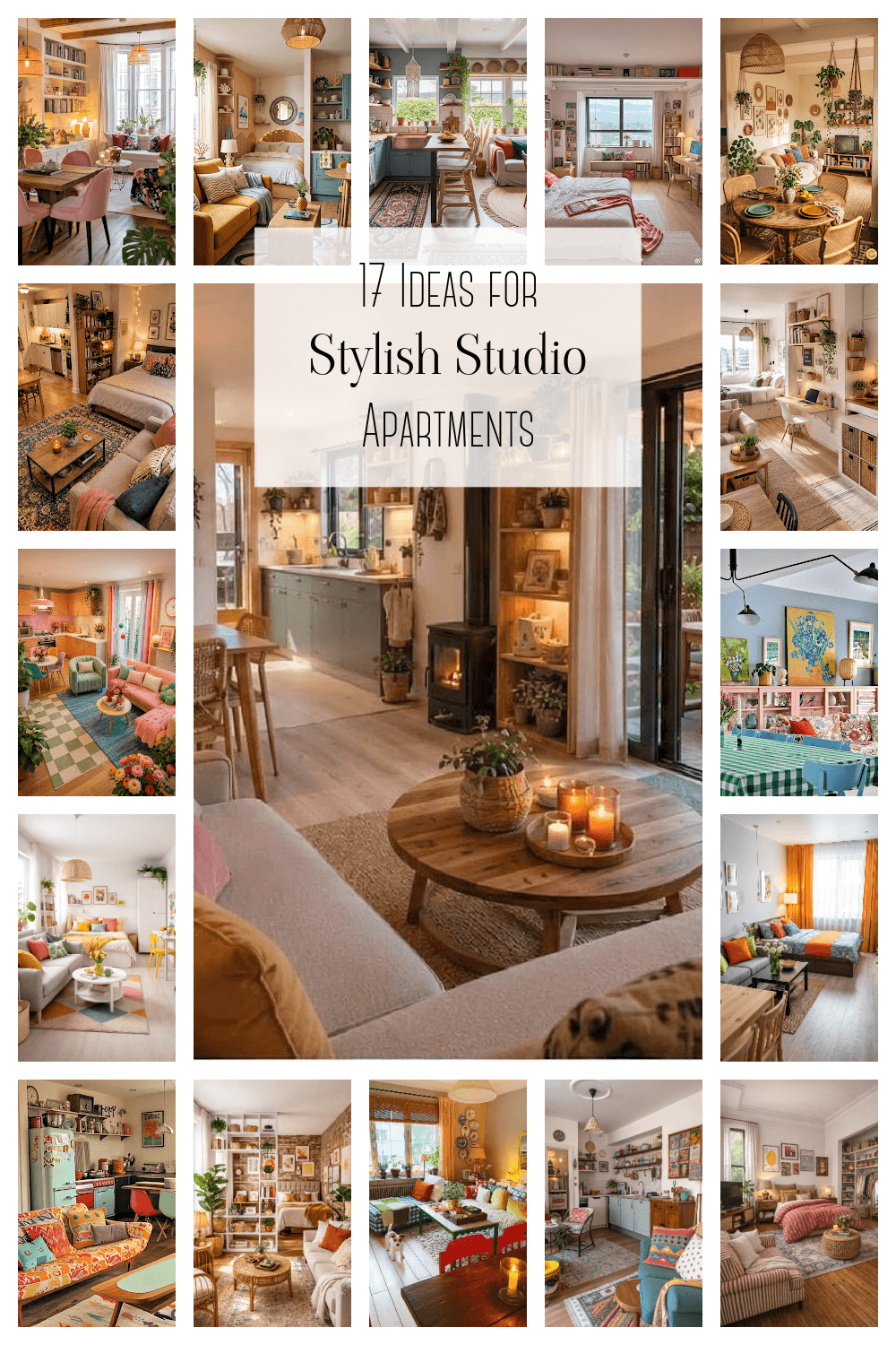 17 ideas for stylish studio apartment graphic