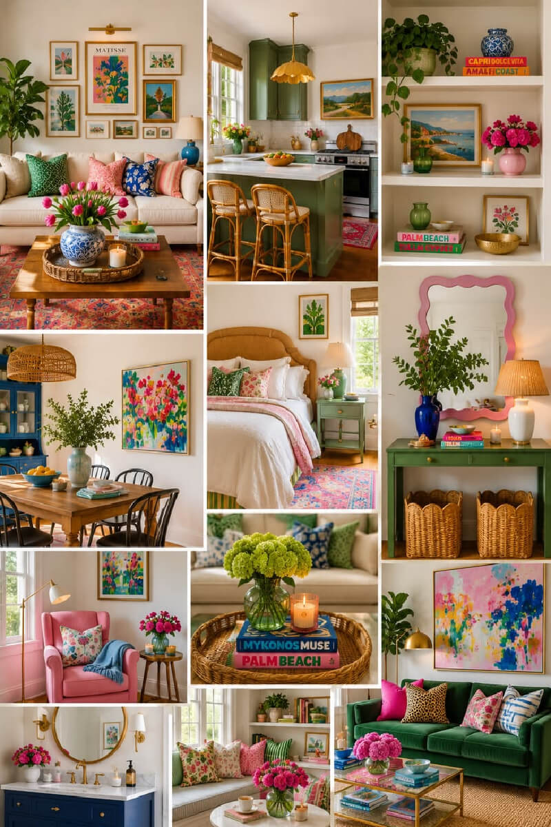 Vertical Living: Use Your Walls Wisely collage with rooms showing balance in decorating.