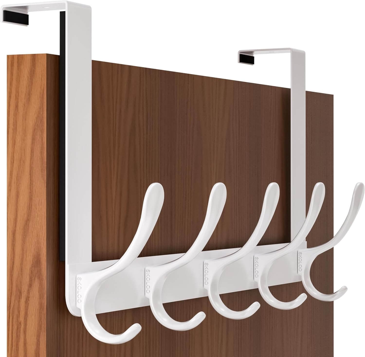 An over the door set of hooks at Amazon.