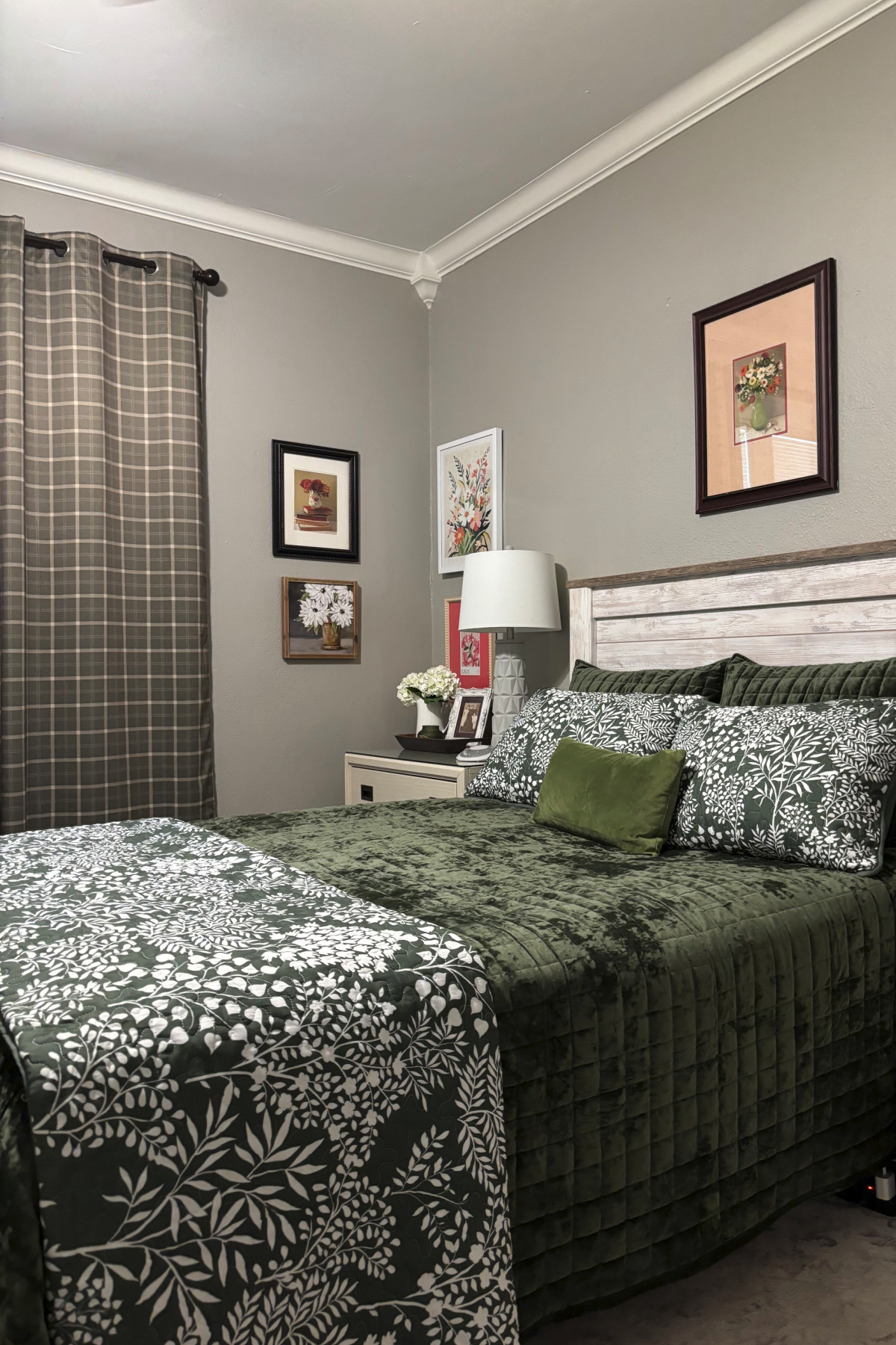 My bedroom with the old painting above the bed.