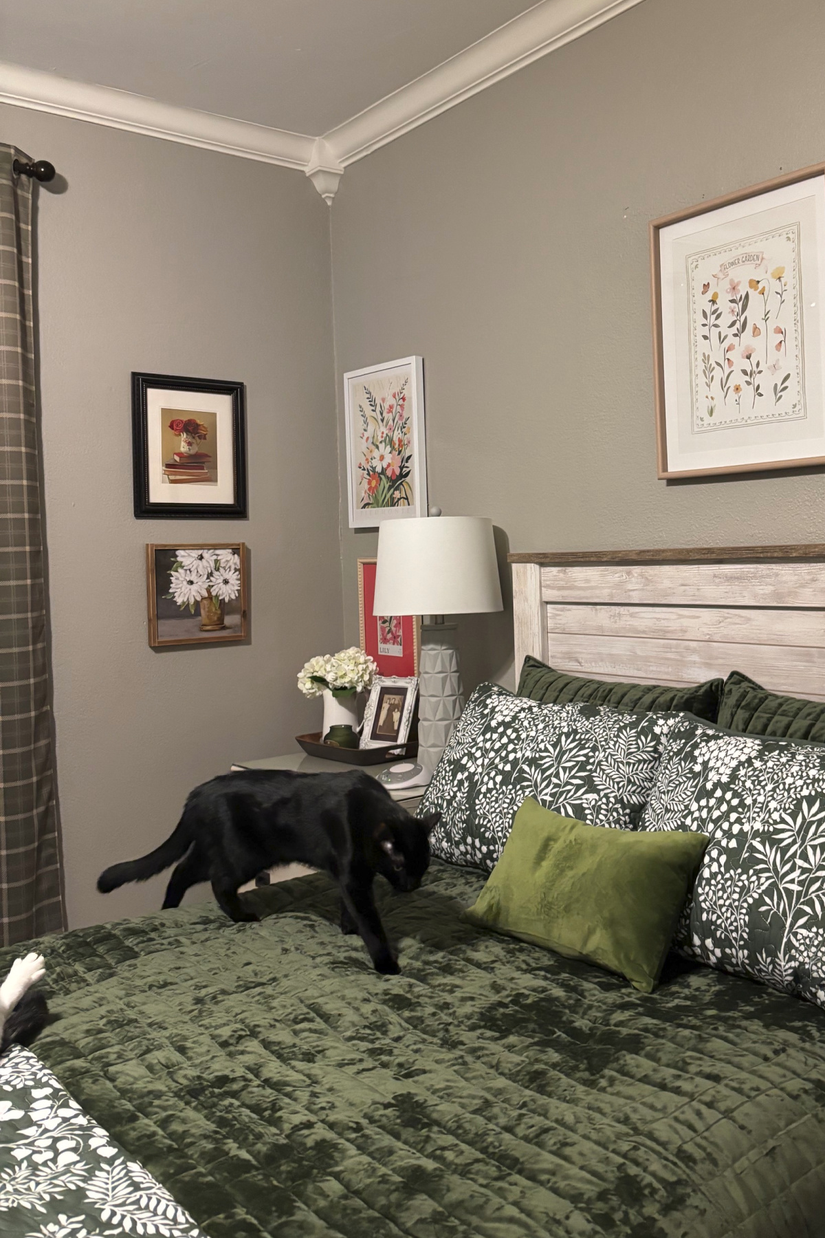 My bedroom with the second painting above the bed, with Simon.