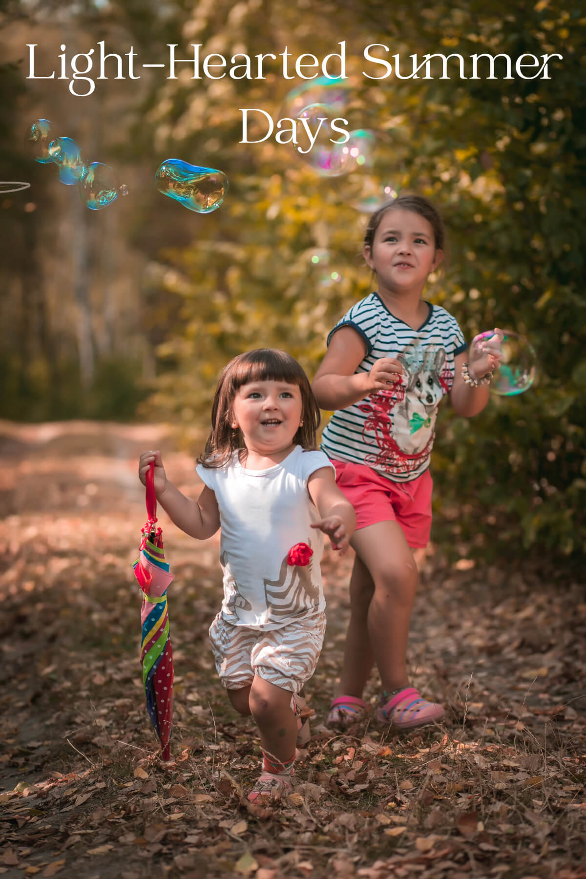 Two girls playing on light-hearted summer days.