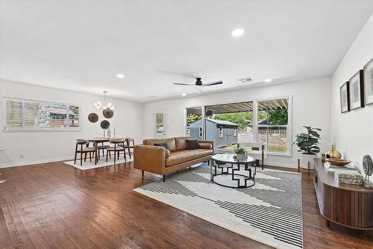 The living room.