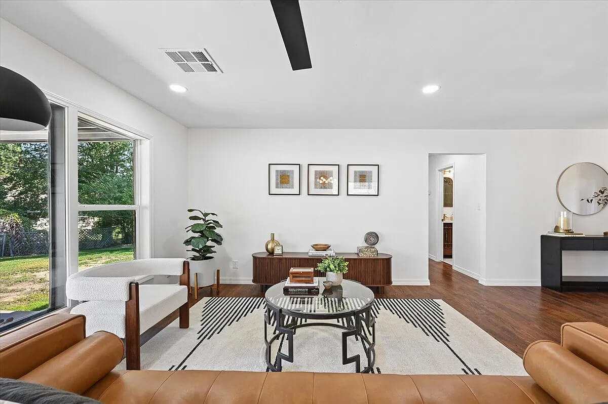 Larger view of the living room.